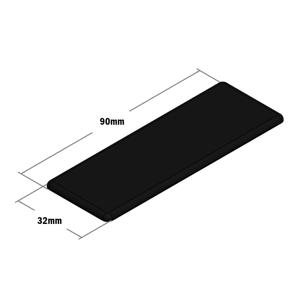 60-210-1 MODULAR SOLUTIONS POLYAMIDE PART<br>END CAP 90MM X 32MM BLACK